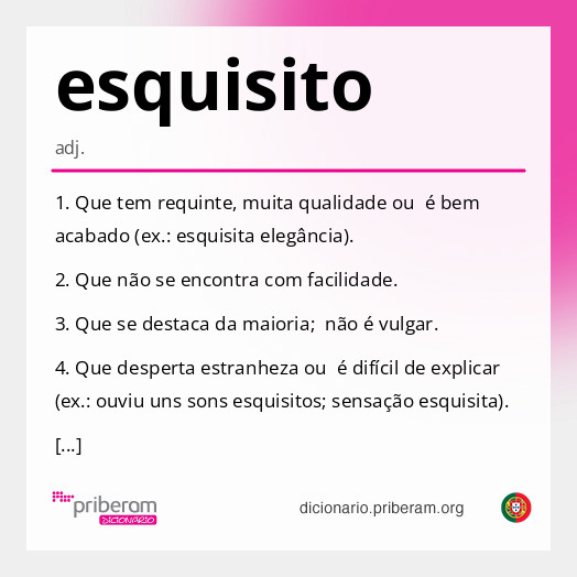 Significado de esquisito