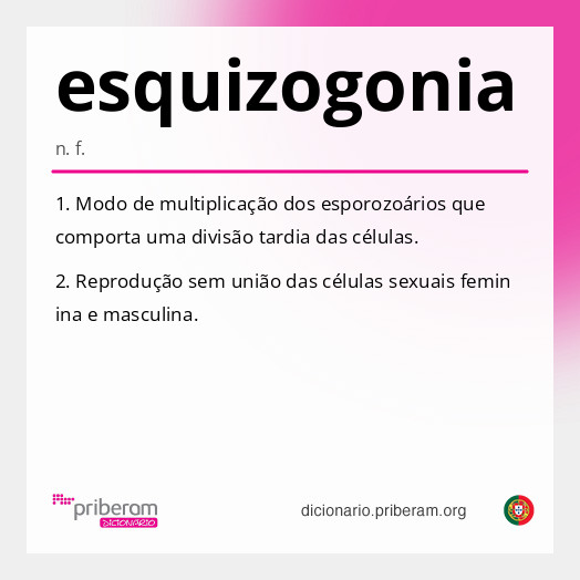 Significado de esquizogonia
