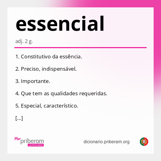 Significado de essencial