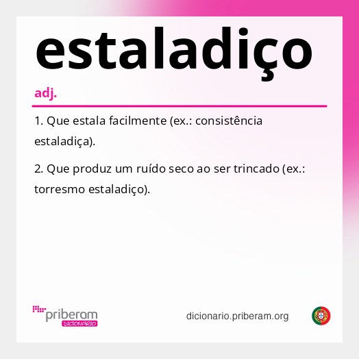 Significado de estaladiço