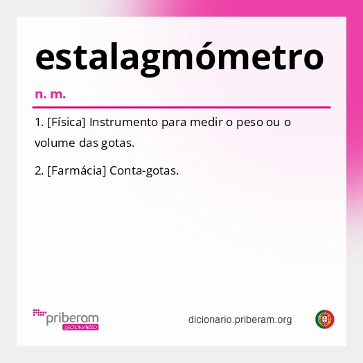Significado de estalagmómetro
