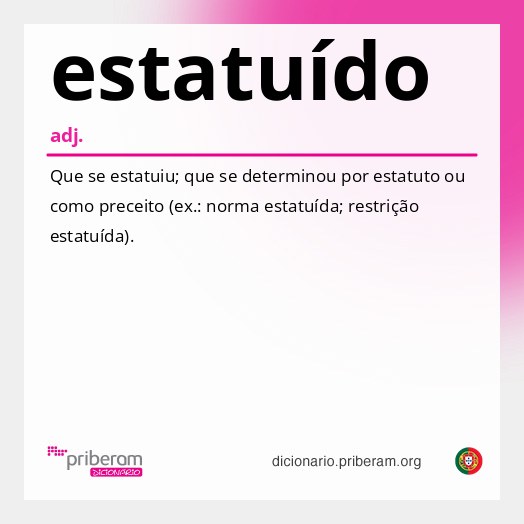 Significado de estatuído