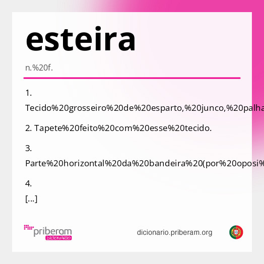 Significado de esteira