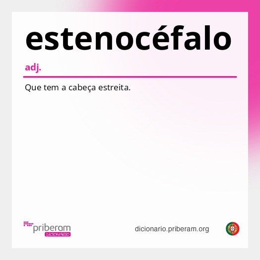Significado de estenocéfalo