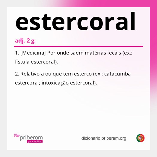 Significado de estercoral