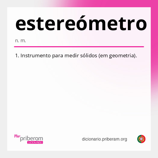 Significado de estereómetro