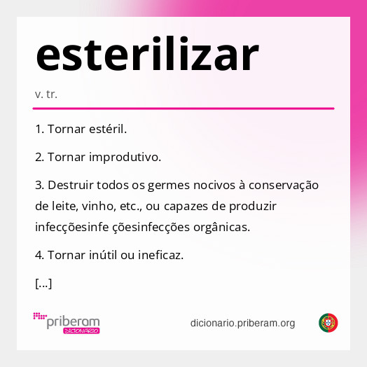 Significado de esterilizar