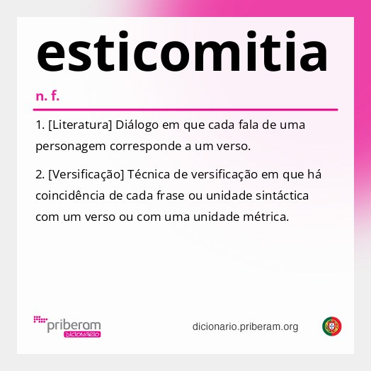 Significado de esticomitia