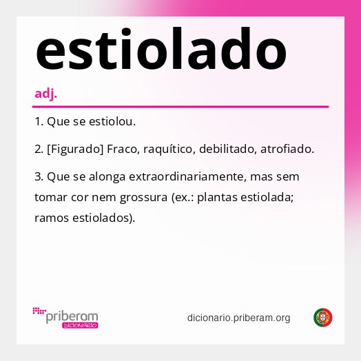 Significado de estiolado
