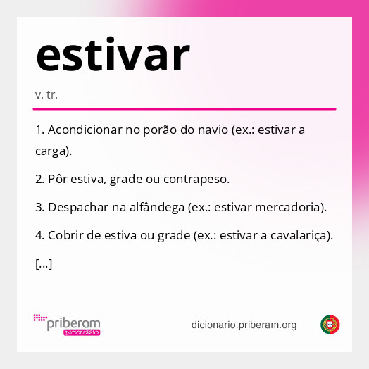 Significado de estivar
