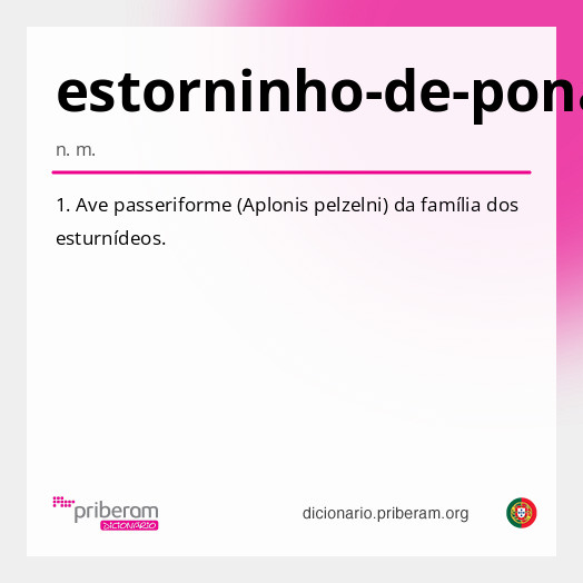 Significado de estorninho-de-ponapé
