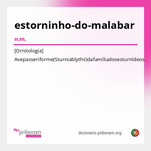 Significado de estorninho-do-malabar