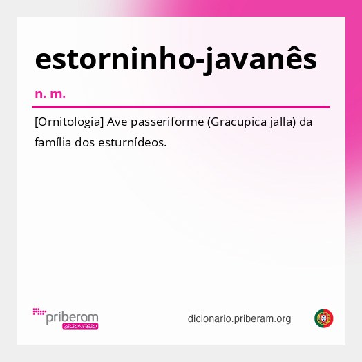 Significado de estorninho-javanês