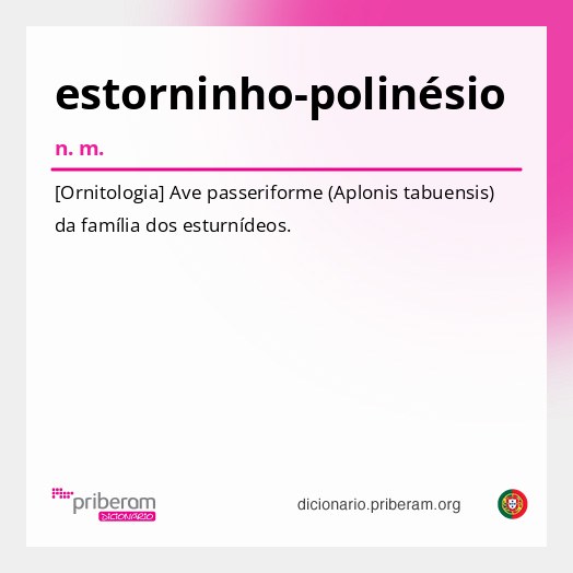 Significado de estorninho-polinésio