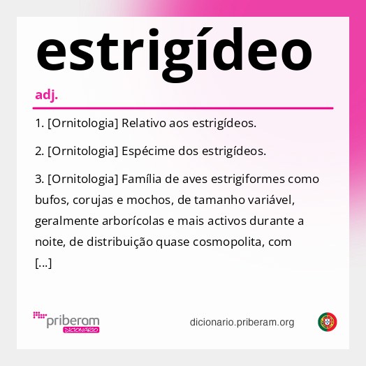 Significado de estrigídeo