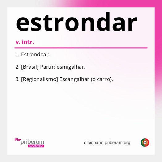 Significado de estrondar