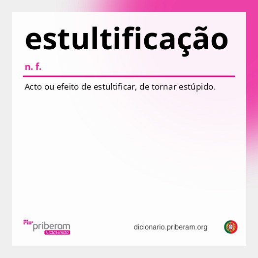 Significado de estultificação