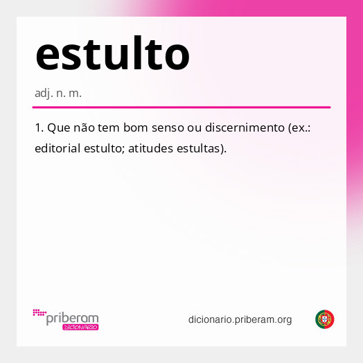 Significado de estulto