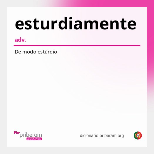 Significado de esturdiamente