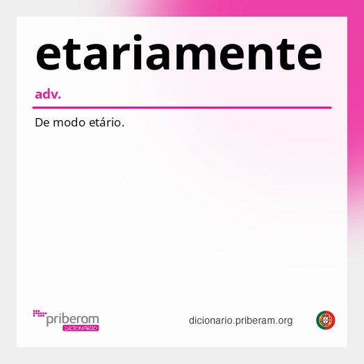 Significado de etariamente