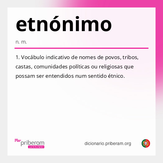Significado de etnónimo