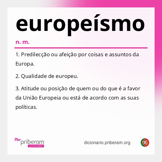 Significado de europeísmo