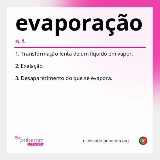 Significado de evaporação