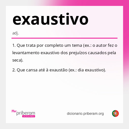 Significado de exaustivo