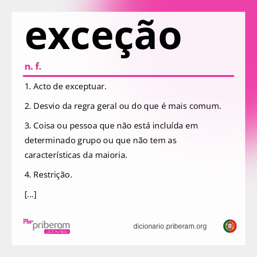 Significado de exceção