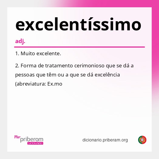 Significado de excelentíssimo