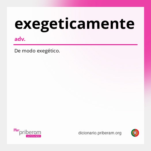 Significado de exegeticamente