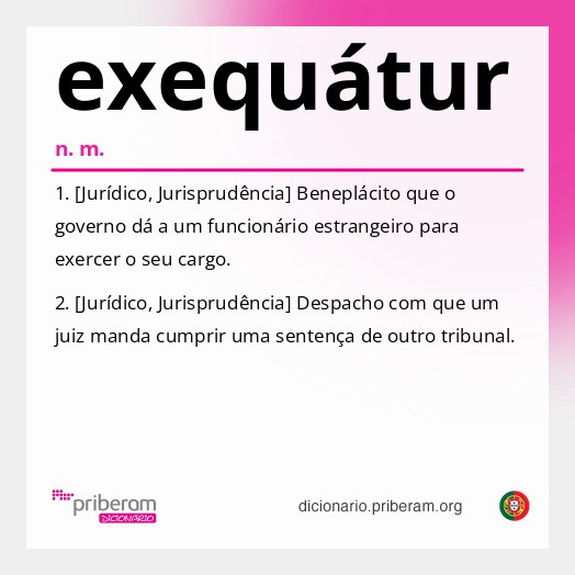 Significado de exequátur