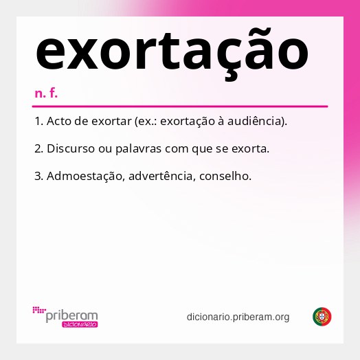 Significado de exortação