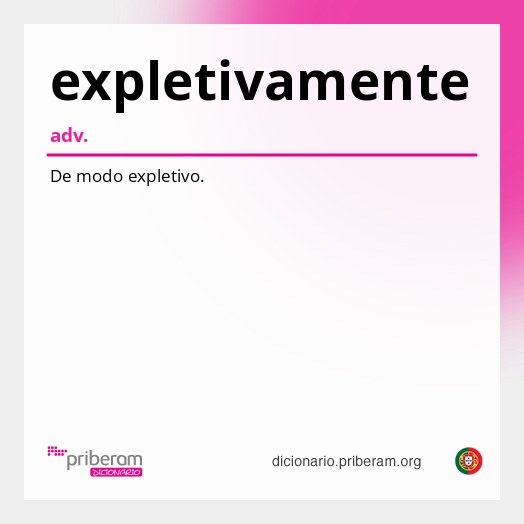 Significado de expletivamente