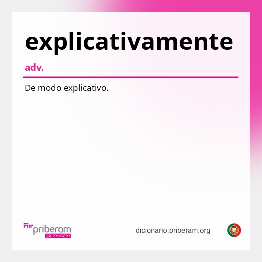 Significado de explicativamente