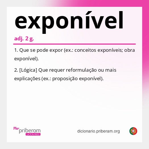 Significado de exponível