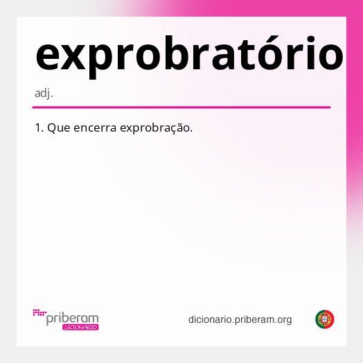 Significado de exprobratório