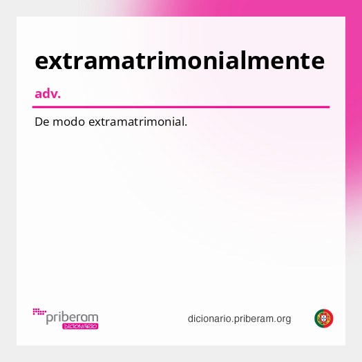 Significado de extramatrimonialmente
