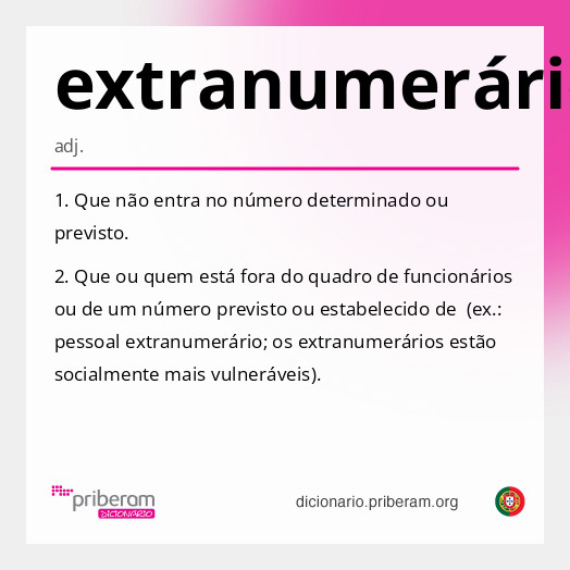 Significado de extranumerário