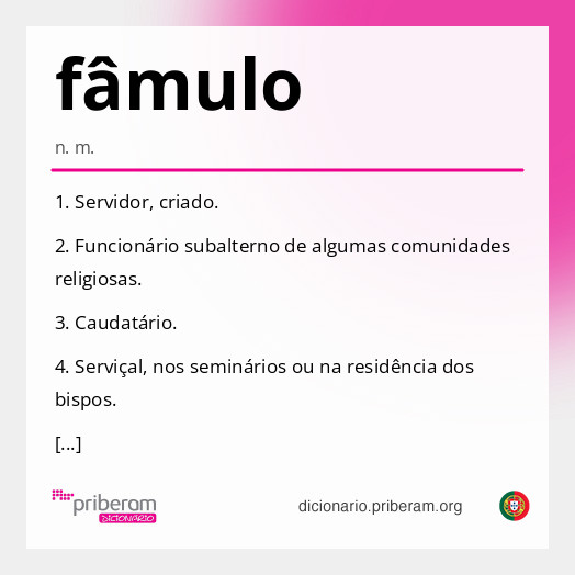 Significado de fâmulo