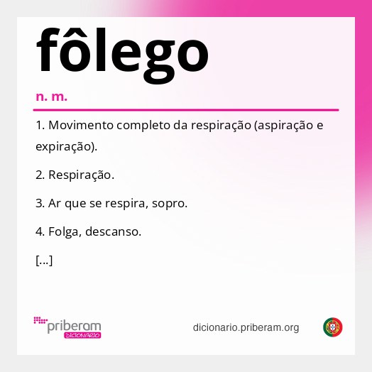 Significado de fôlego