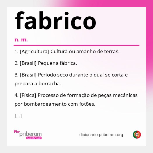 Significado de fabrico