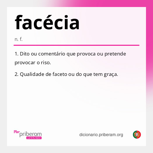 Significado de facécia