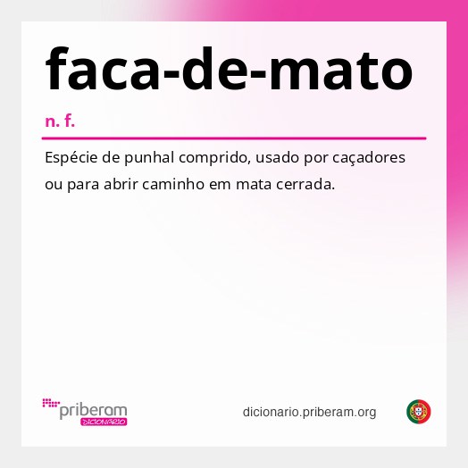 Significado de faca-de-mato
