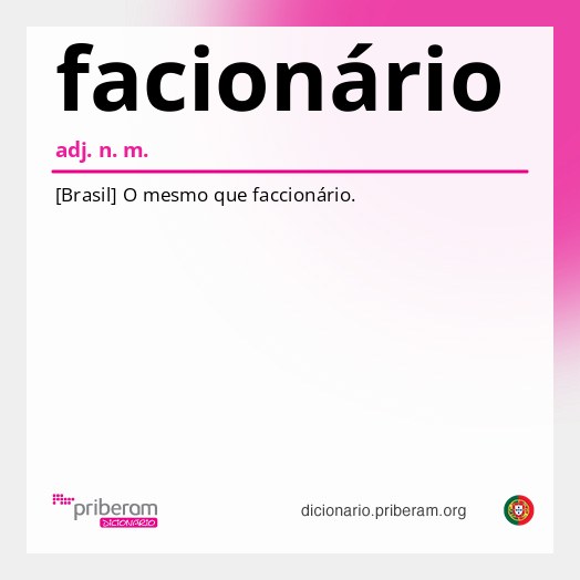 Significado de facionário