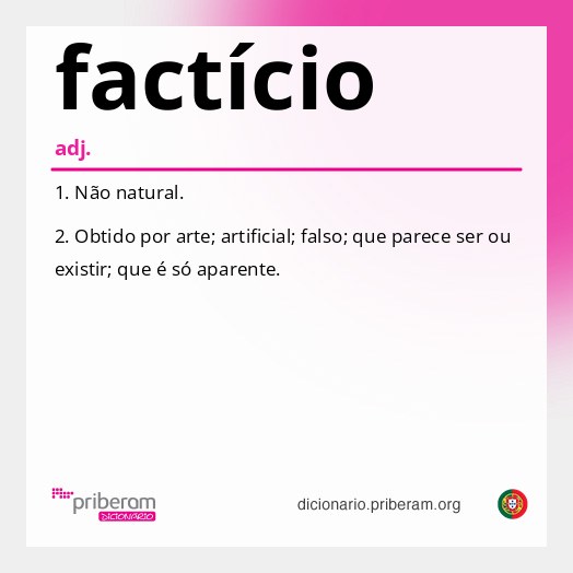 Significado de factício