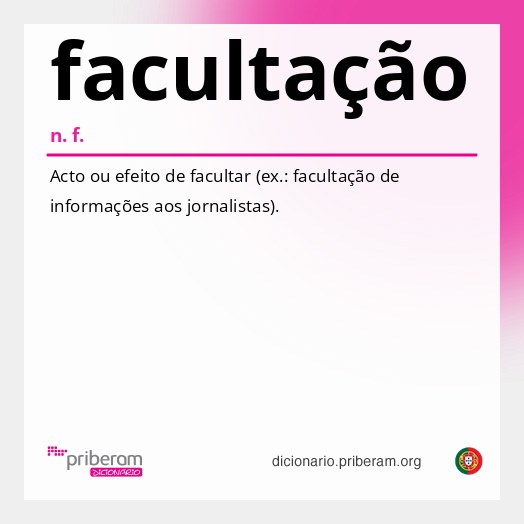 Significado de facultação