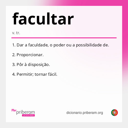 Significado de facultar