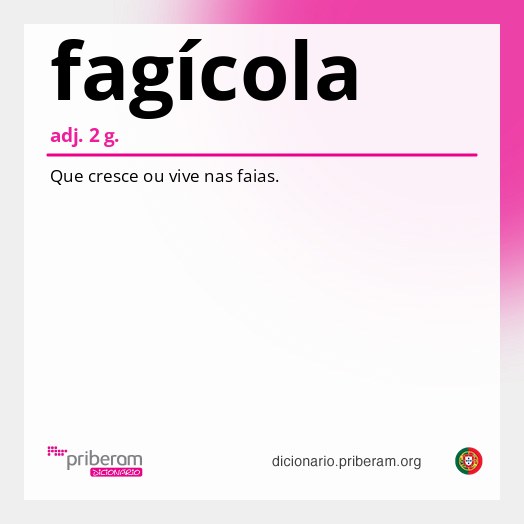 Significado de fagícola