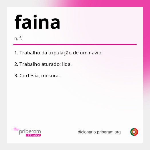 Significado de faina